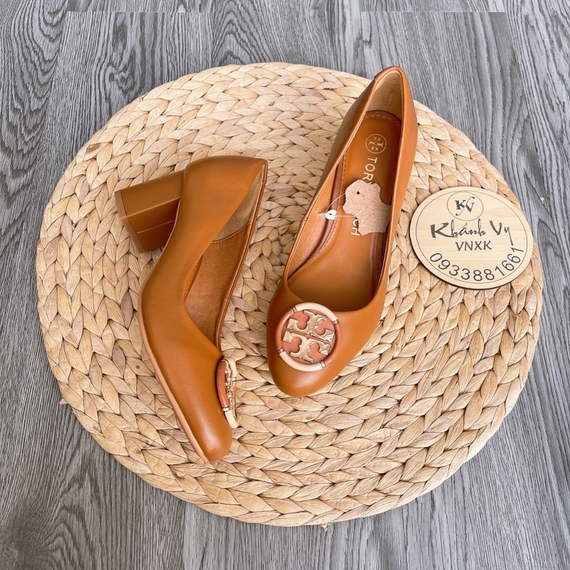 ‼️Rẻ nhất Shopee‼️ Giày Tory burch logo plaque-embellished pumps da thật