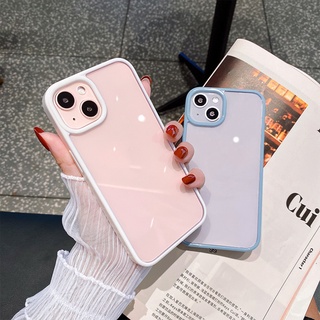 Ốp điện thoại cứng trong suốt chống sốc chống rơi vỡ cho Đường viền cạnh thẳng iPhone