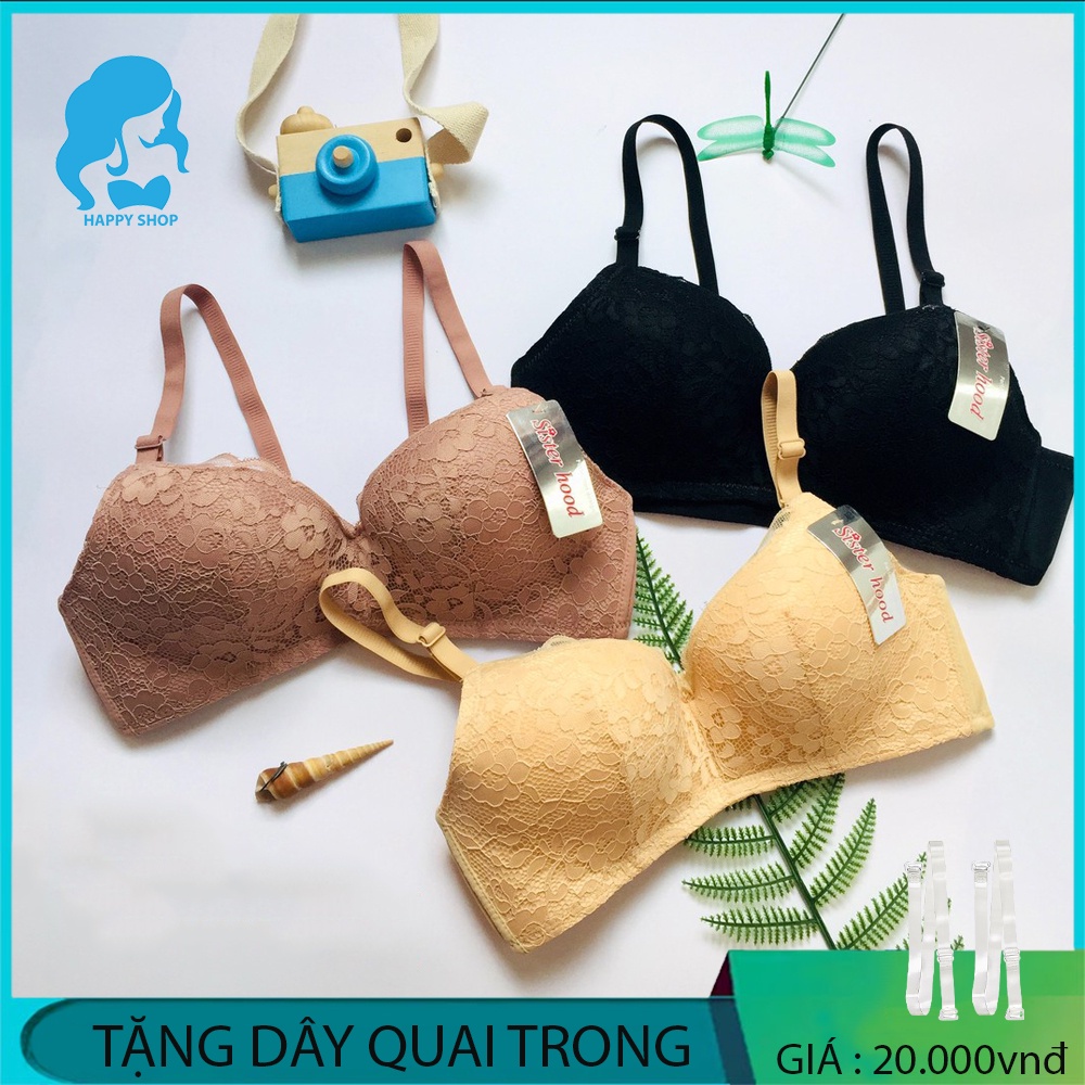 ㍿✴Đồ lót nữ, áo nữ không gọng Thái Lan Sister Hood 7306 cao cấp đệm mỏng, ren mềm ôm ngực, chống chảy xệ.