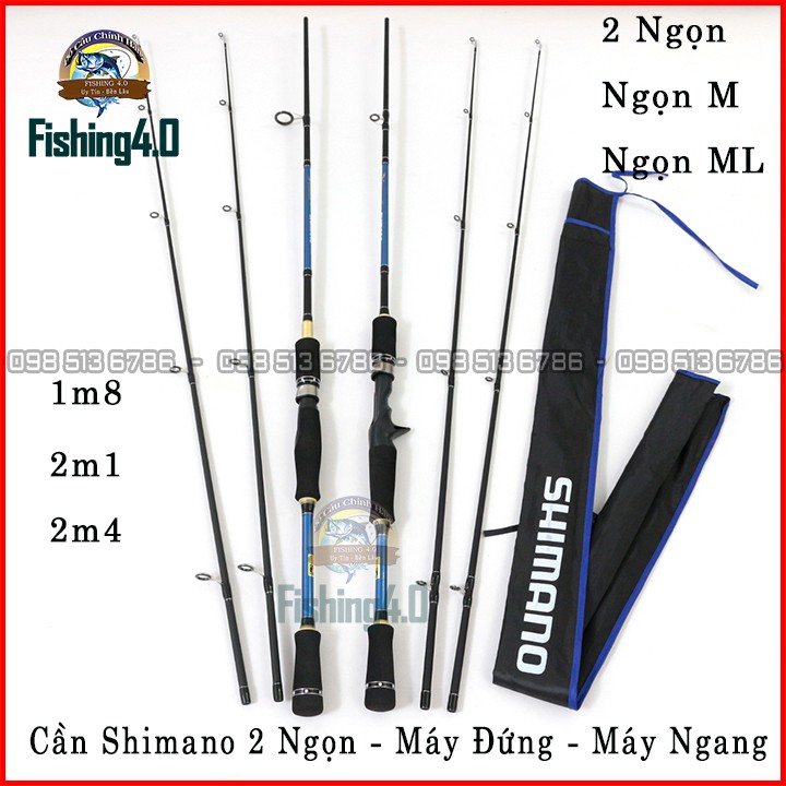 Bộ Cần Câu Lure Máy Ngang Shimano 2 ngọn + Máy Ngang RellSking CD201 + Phụ Kiện hàng chất lượng 534