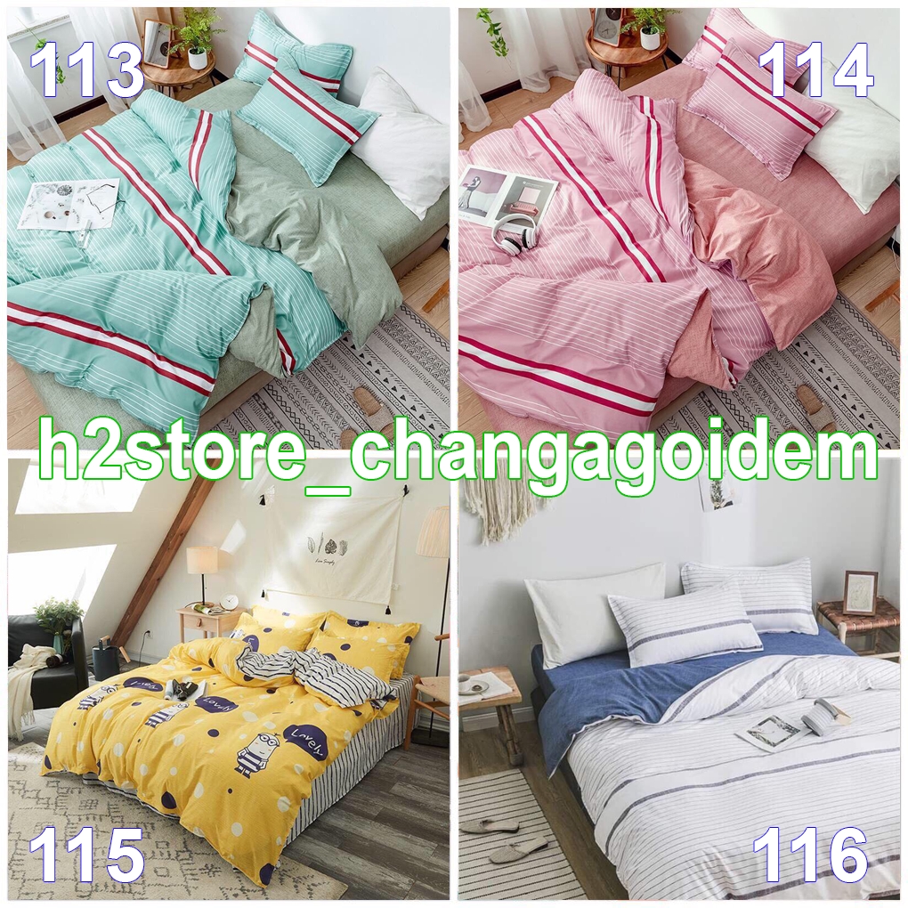 CHĂN PHAO Bộ Cotton Poly Nhập Khẩu Ga Hàn Quốc Phối Màu (gạt trái xem mẫu) | BigBuy360 - bigbuy360.vn