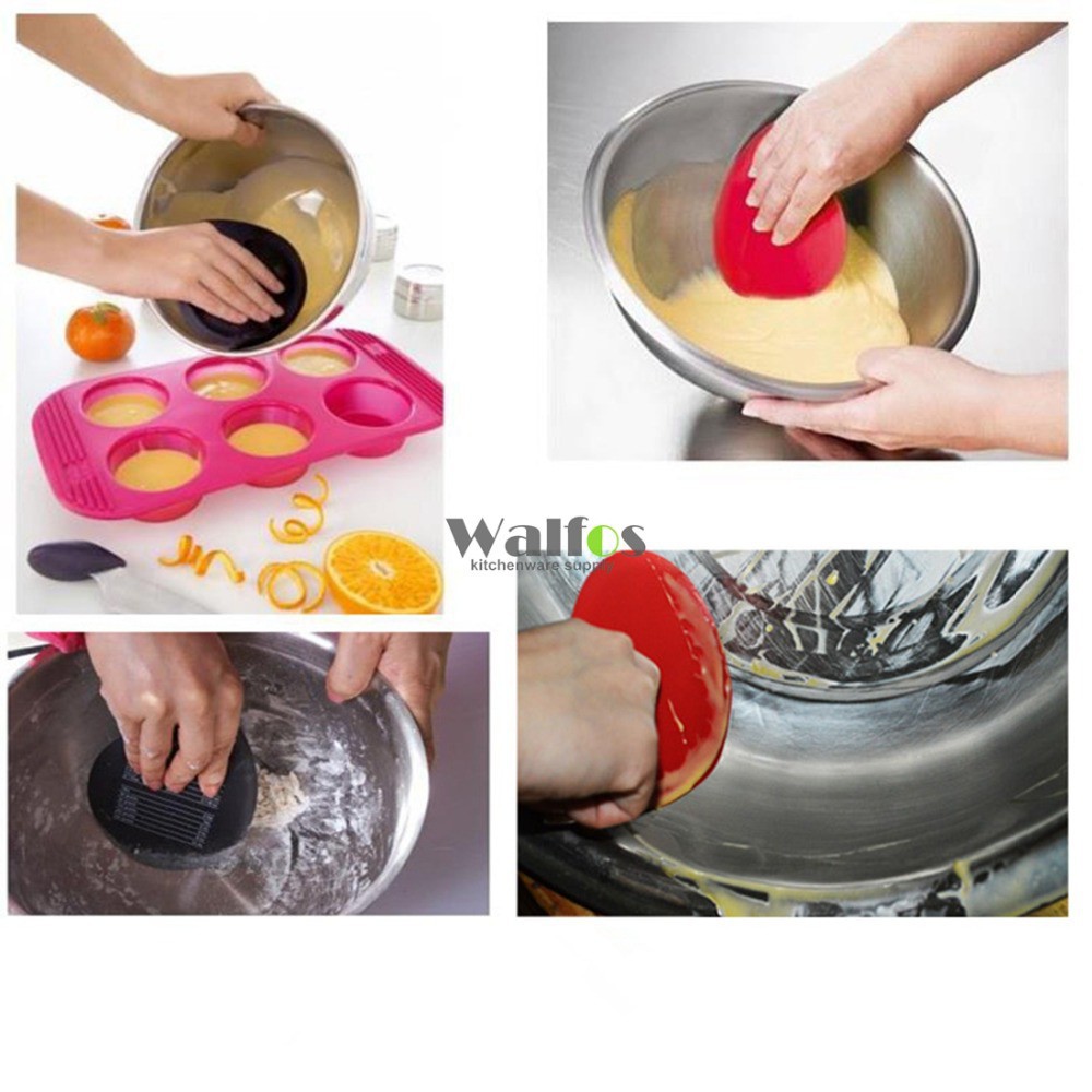 Tấm Làm Sạch Kem Walfos Bằng Silicon Có Đơn Bị Đo Lường 5 Màu Lựa Chọn Cho Tô Chén 10X13Cm