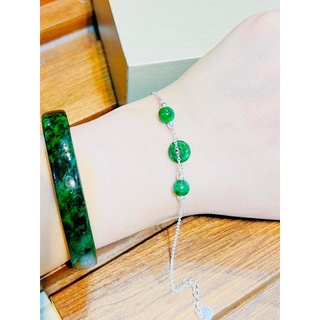 Vòng tay bạc ta phối đồng điếu cẩm thach