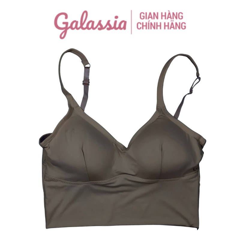 Áo bra nữ 2 dây croptop thể thao hở lưng tập gym không gọng dây đệm mỏng chính hãng Galassia