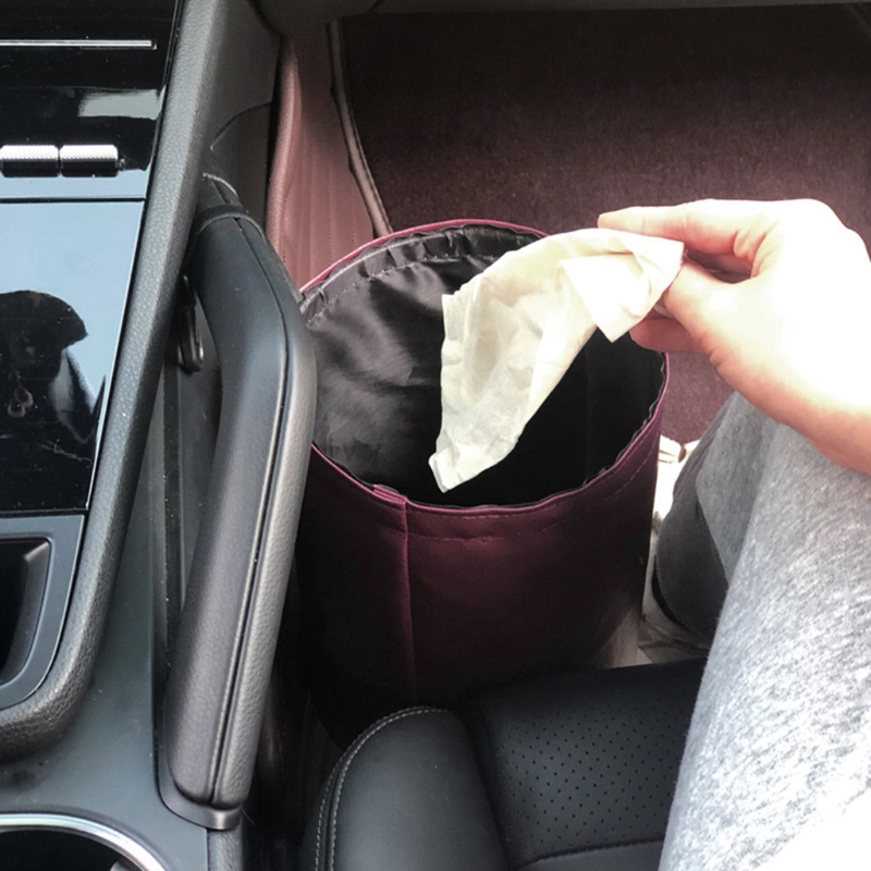 Giỏ Đựng Rác Bằng Da Chống Nước Hai Lớp Tiện Dụng Cho Xe Hơi