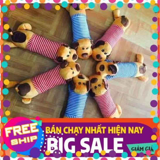 GỐI ÔM CHÓ BÔNG MẶC ÁO KẺ SỌC