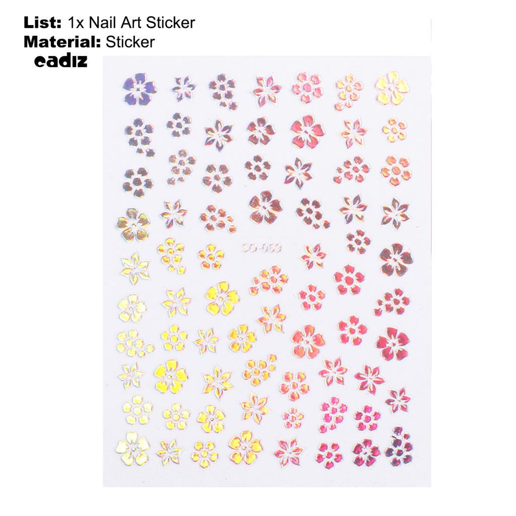 Nhãn Dán Trang Trí Móng Tay Hình Bông Hoa 3D DIY