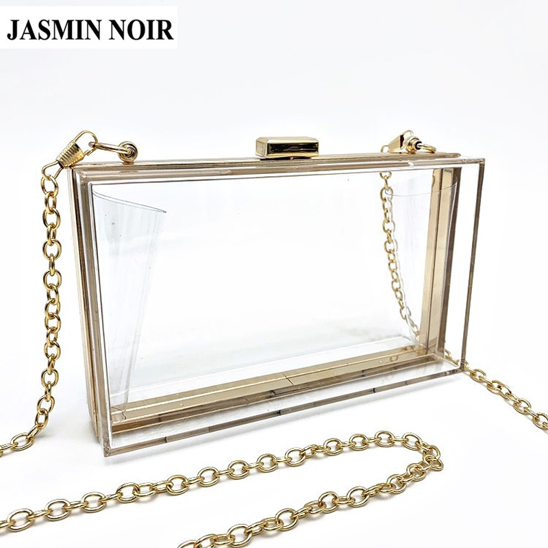 Túi đeo chéo JASMIN NOIR trong suốt thời trang nhiều màu tùy chọn cho nữ