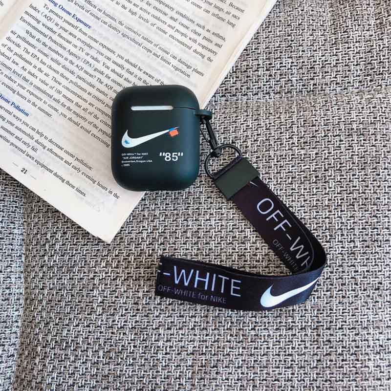 OFF-WHITE OFF WHITE Vỏ Đựng Bảo Vệ Hộp Sạc Tai Nghe Airpods 1 / 2 Hình Nike Air Jordan 1