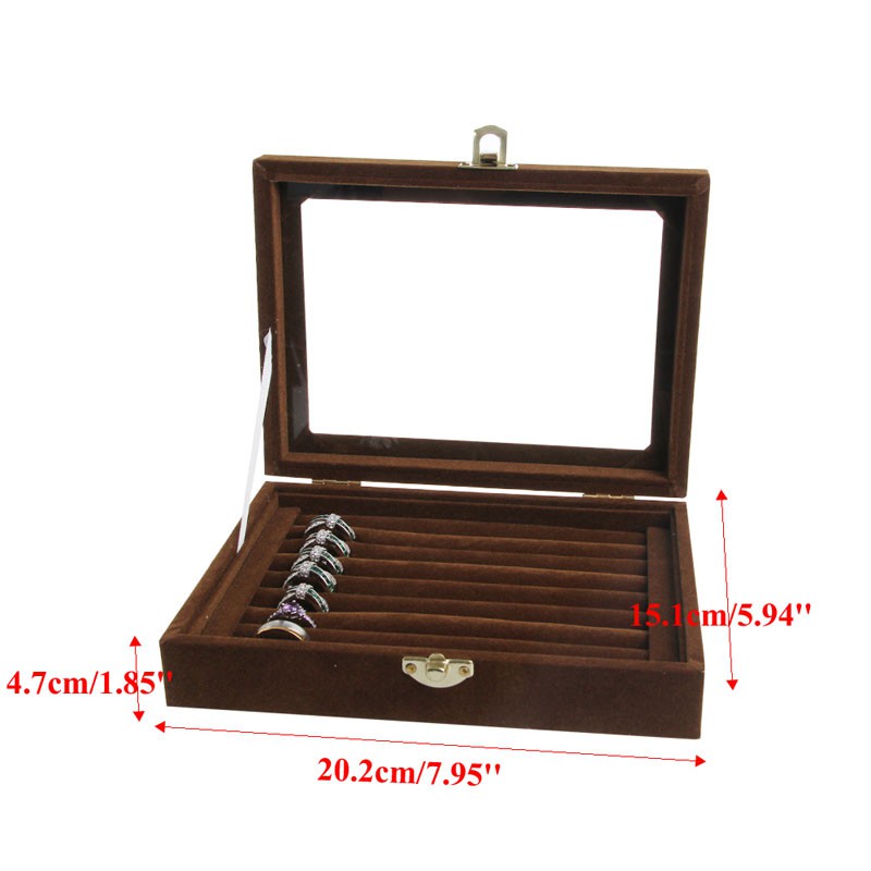 folღ Velvet Jewelry Organizer Cufflinks Display Holder Earring Ring Box Showcase Tray