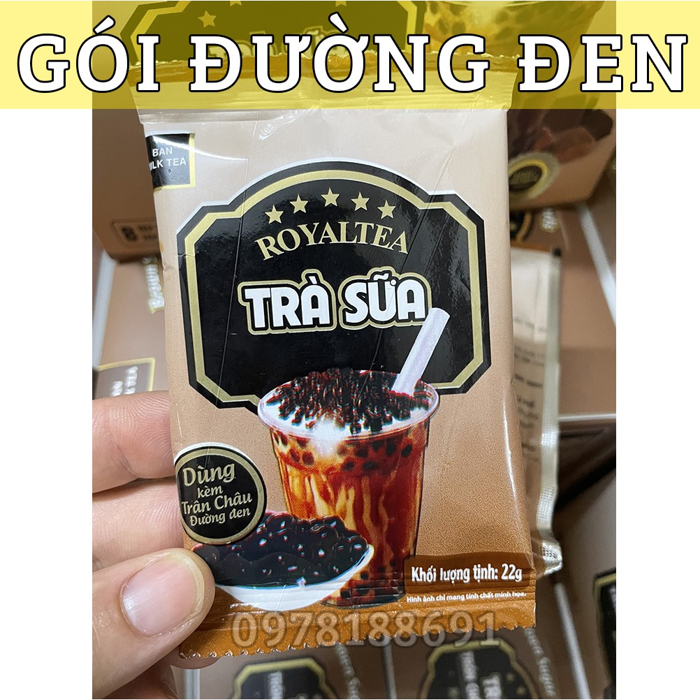 (1 Hộp 8 set) Trà sữa trân châu đường đen tự pha gói hộp – Giấy tờ đầy đủ