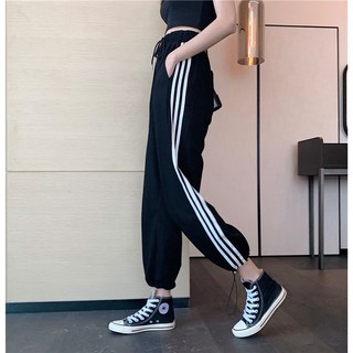 [Hàng loại 1] Quần thun da cá 3 sọc dây rút hot hit - Quần thể thao 3 sọc unisex ulzzang
