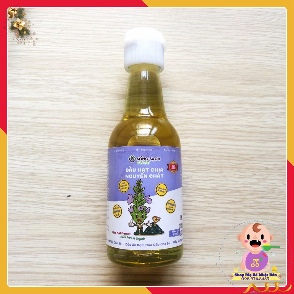 Dầu Ăn Dặm Cho Bé | Dầu Hạt Chia Nguyên Chất 60ml Sống Sạch Food - Việt Nam