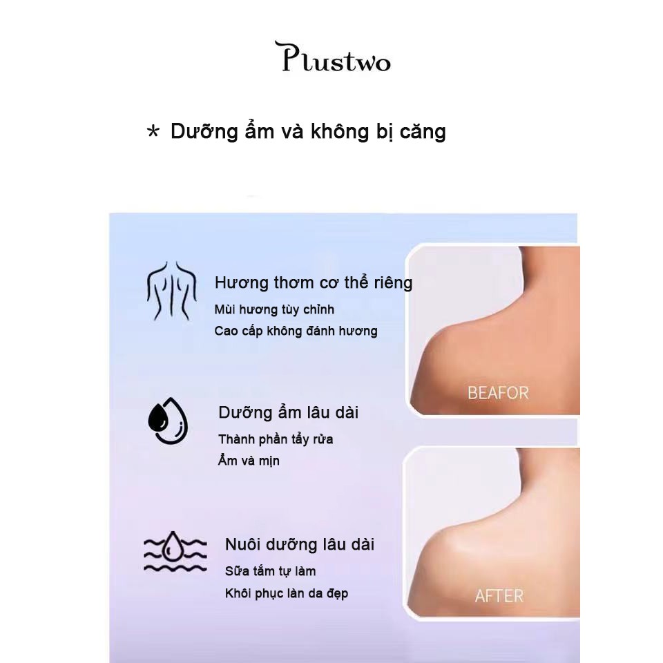 Sữa tắm acid amino thơm lâu dưỡng ẩm toàn thân Plus Two cho nữ 300ml
