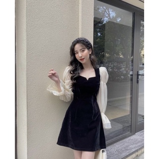 MANES DRESS ( Đầm nhung phối voan )