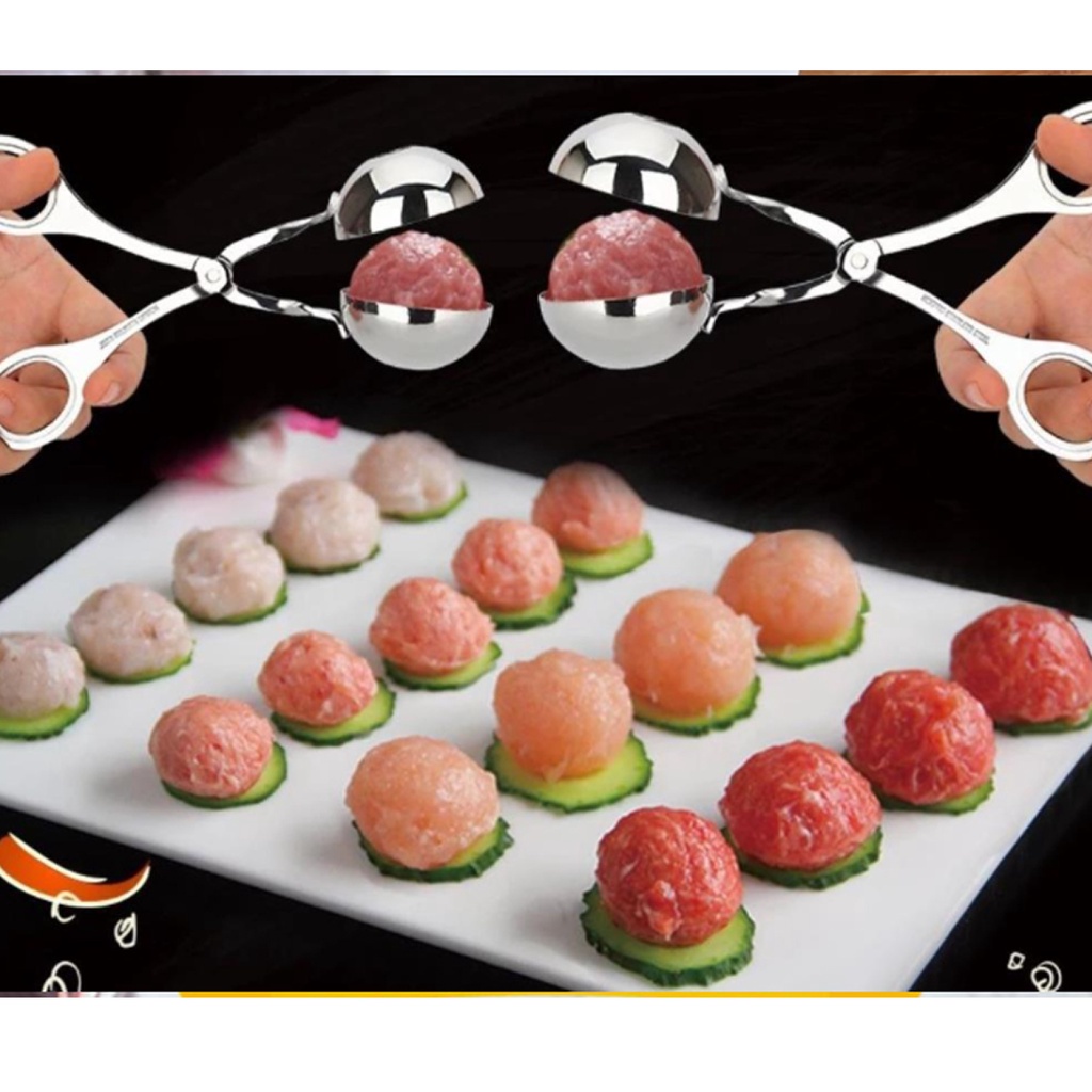 Dụng cụ làm thịt viên, chả viên bằng inox, muỗng múc thịt viên hot hit