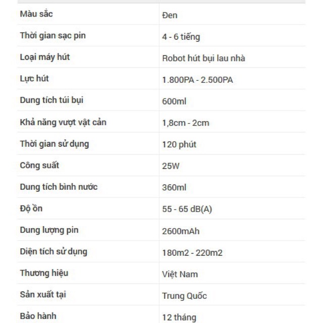 Robot hút bụi và lau nhà RR5 Rapido chính hãng