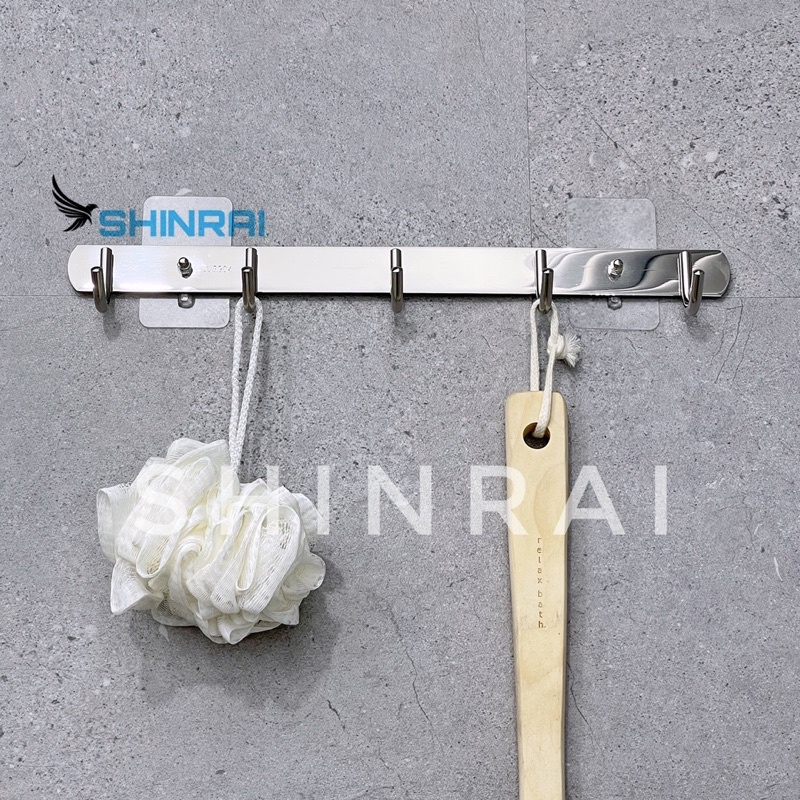 (Dán Tường ) Móc Treo Đồ Sau Cửa , Bếp , Móc Treo Quần Áo Nhà Tắm INOX SUS304 MT5 SHINRAI