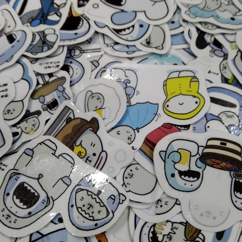 Sticker/ Hình dán cá Mập Nhật Bản