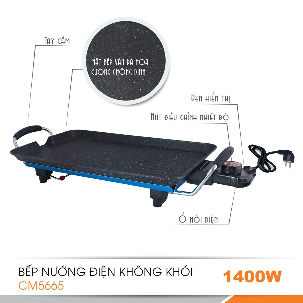 RR [Mã ELCOMET11 giảm 8% đơn 250K] Bếp nướng điện không khói Comet CM5665 3