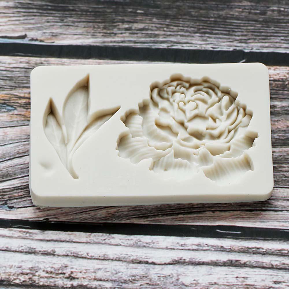 Khuôn Silicone Tạo Hình Làm Bánh Kẹo Hình Hoa Mẫu Đơn 3D DIY