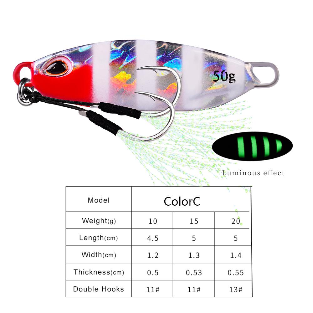 MUVAKO Mồi Câu Cá Nhân Tạo Bằng Kim Loại Nhiều Màu Sắc 10g 20g 30g