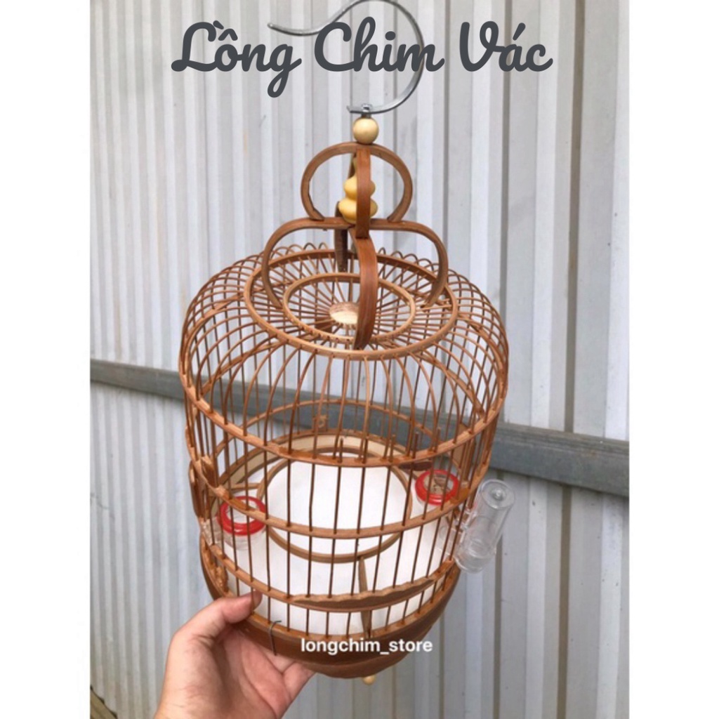 LỒNG KHUYÊN LÙN TRƠN 2 Loại Trắng và Xử Lý cao 28cm - Lồng Chim Vác