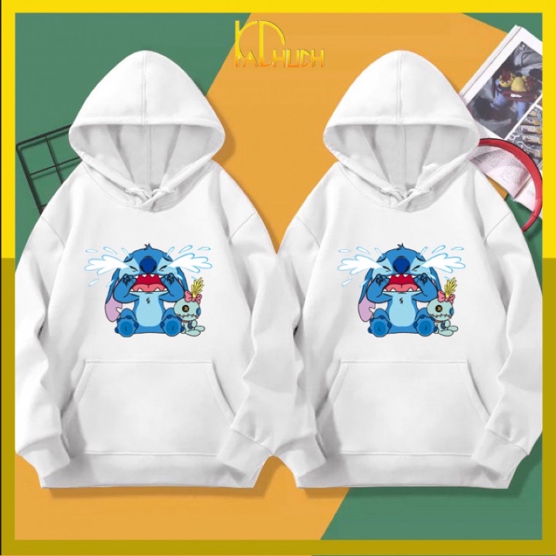 Áo khoác hoodie in Stitch Khóc nhè , nón 2 lớp dày dặn đủ size cho nam nữ