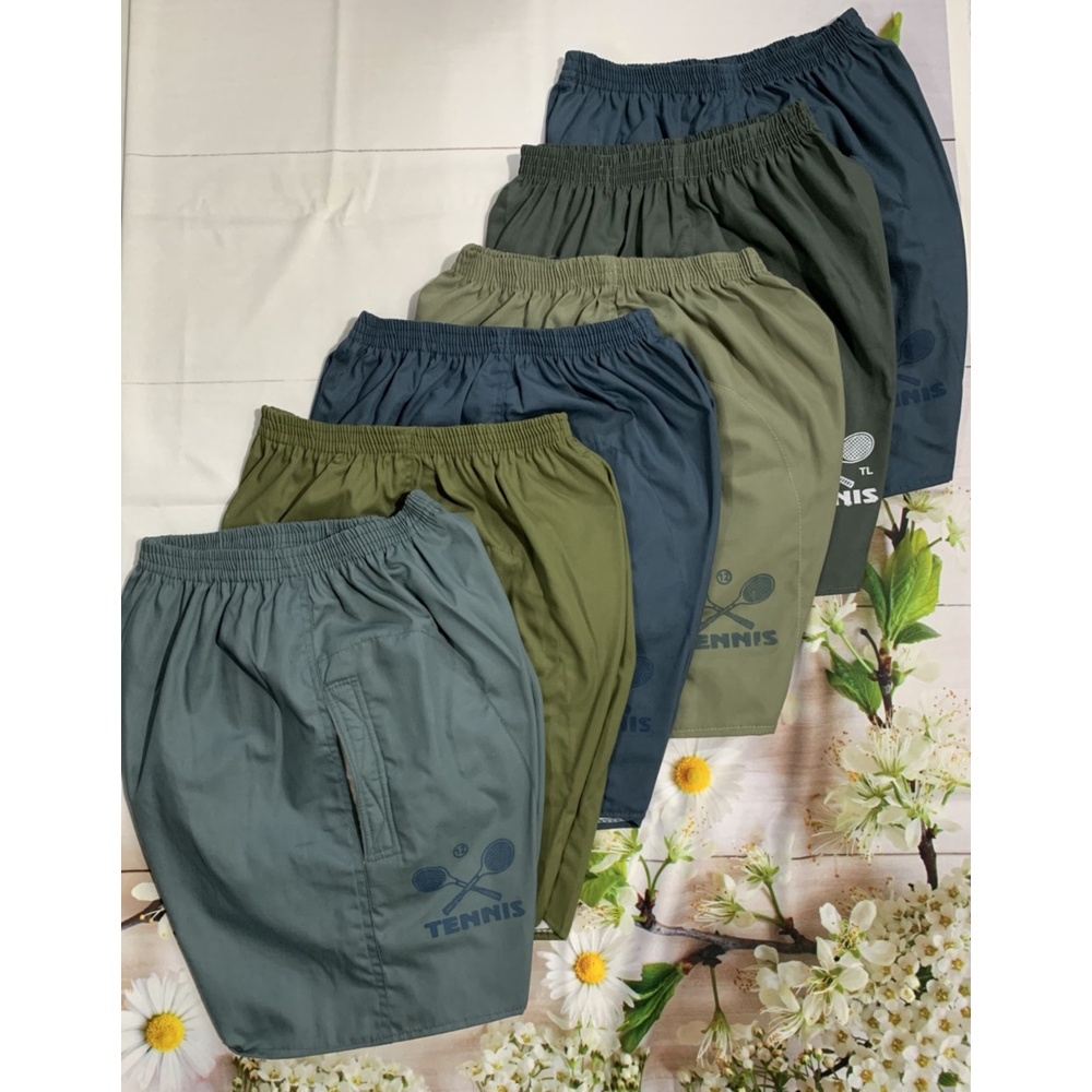 Quần đùi vải ông già trung niên  - Vải kate dày mềm Tennis đáy nem