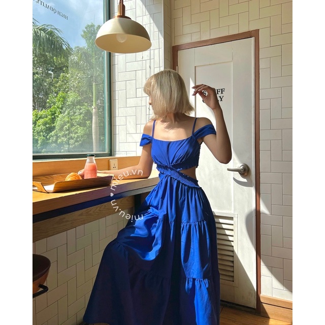 Váy nữ thiết kế maxi ba tầng 2 lớp bo khoét eo trẻ trung MIEU - JJL13
