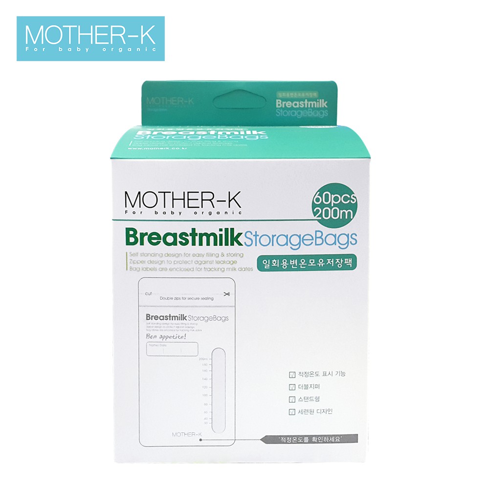 Túi trữ sữa cảm ứng nhiệt Mother-K 200ml (60c)