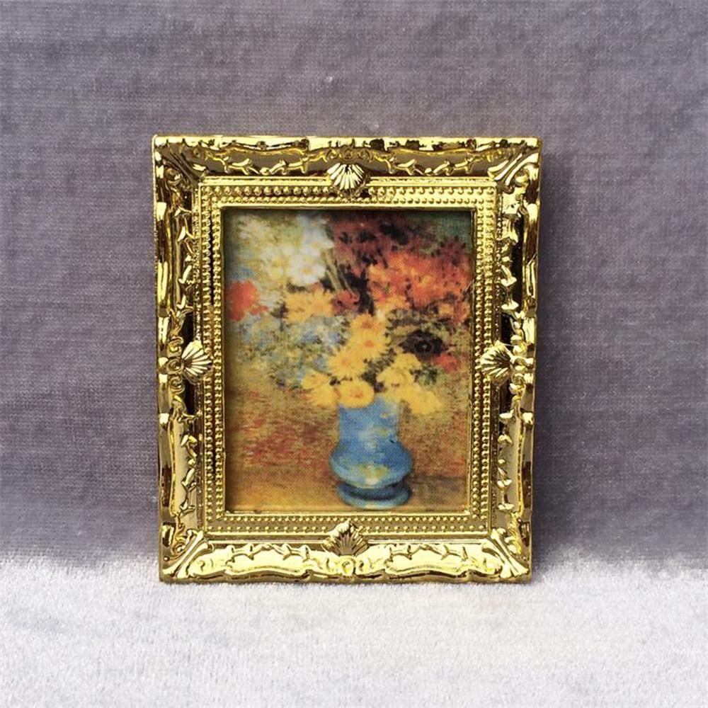 RAINBOW Tranh Sơn Dầu Mini Phong Cách Vintage Dùng Để Trang Trí Nhà Búp Bê