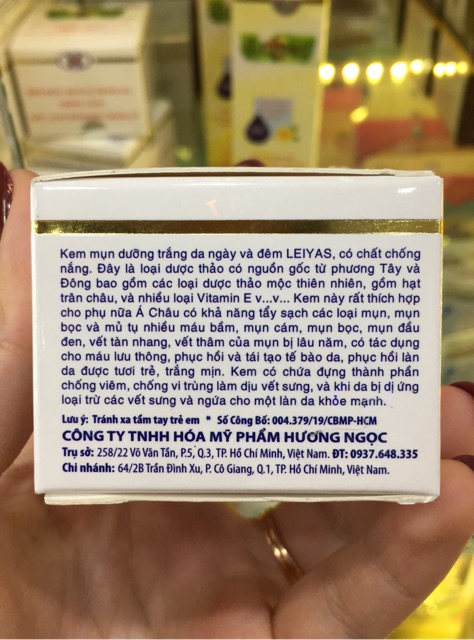 [CHÍNH HÃNG][ẢNH THẬT] Kem ngừa mụn, trắng da và chống nắng Leiyas 5gram và 10gram | BigBuy360 - bigbuy360.vn