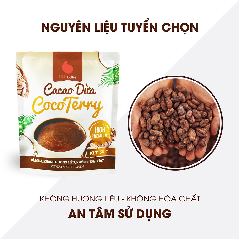 Cacao sữa dừa CocoTerry, thức uống độc đáo vị đậm đà - Gói 50g