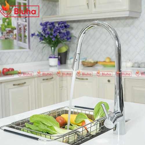 Vòi rửa bát rút dây Konox KN1901C inox cao cấp bảo hành 5 năm