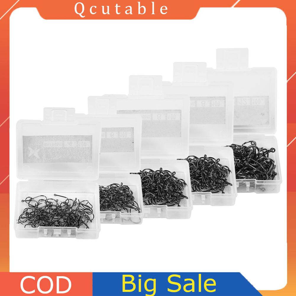 Hộp 100 Lưỡi Câu Cá Bằng Thép Carbon Cao Cấp