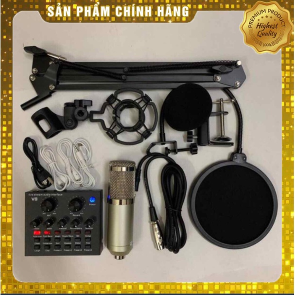 [Mã ELHACE giảm 4% đơn 300K] COMBO Hát THU ÂM karaoke CỰC HAY MIC BM900-CARD V8 và phụ kiện bh 6 tháng