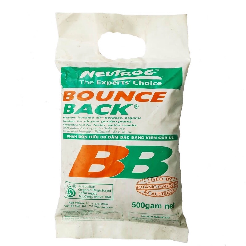 Gói 1 ký - Phân hữu cơ đậm đặc Bounce Back BB Úc, xuất xứ Australia