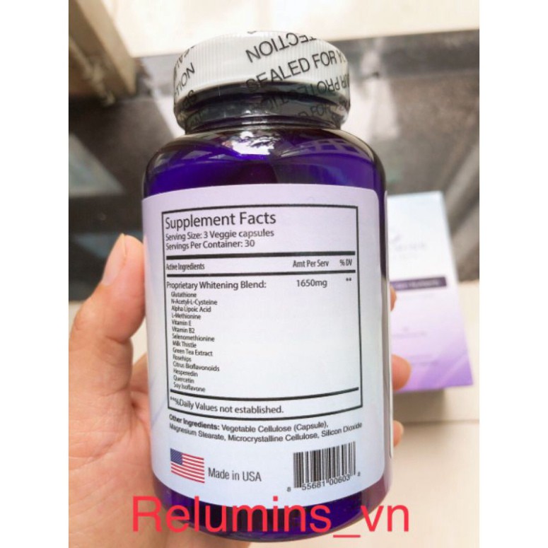 Viên uống trắng da Relumins 1650mg 15x 90 viên của Mỹ