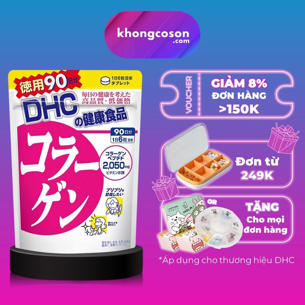 Viên Uống Collagen DHC Chống Lão Hóa Đẹp Da Nhật Bản Collagen 30 và 90 ngày 360 viên - Khongcoson