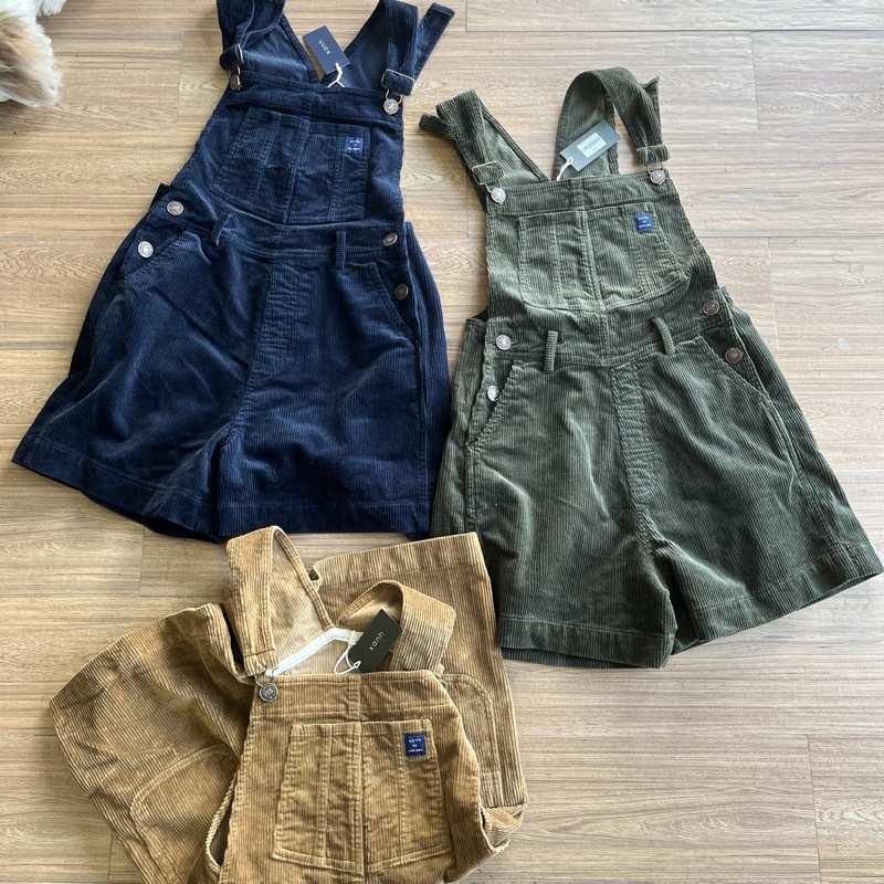 Quần yếm đùi - nhung tăm 100% cotton