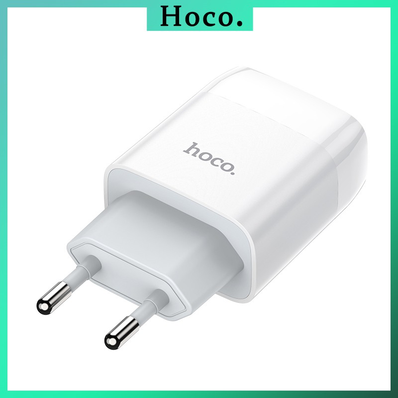 Củ Sạc NHANH 2 CỔNG Cốc Sạc HOCO C73A Phích Cắm EU Cục Sạc Cho OPPO iPhone iPad Samsung Xiaomi Redmi Huawei