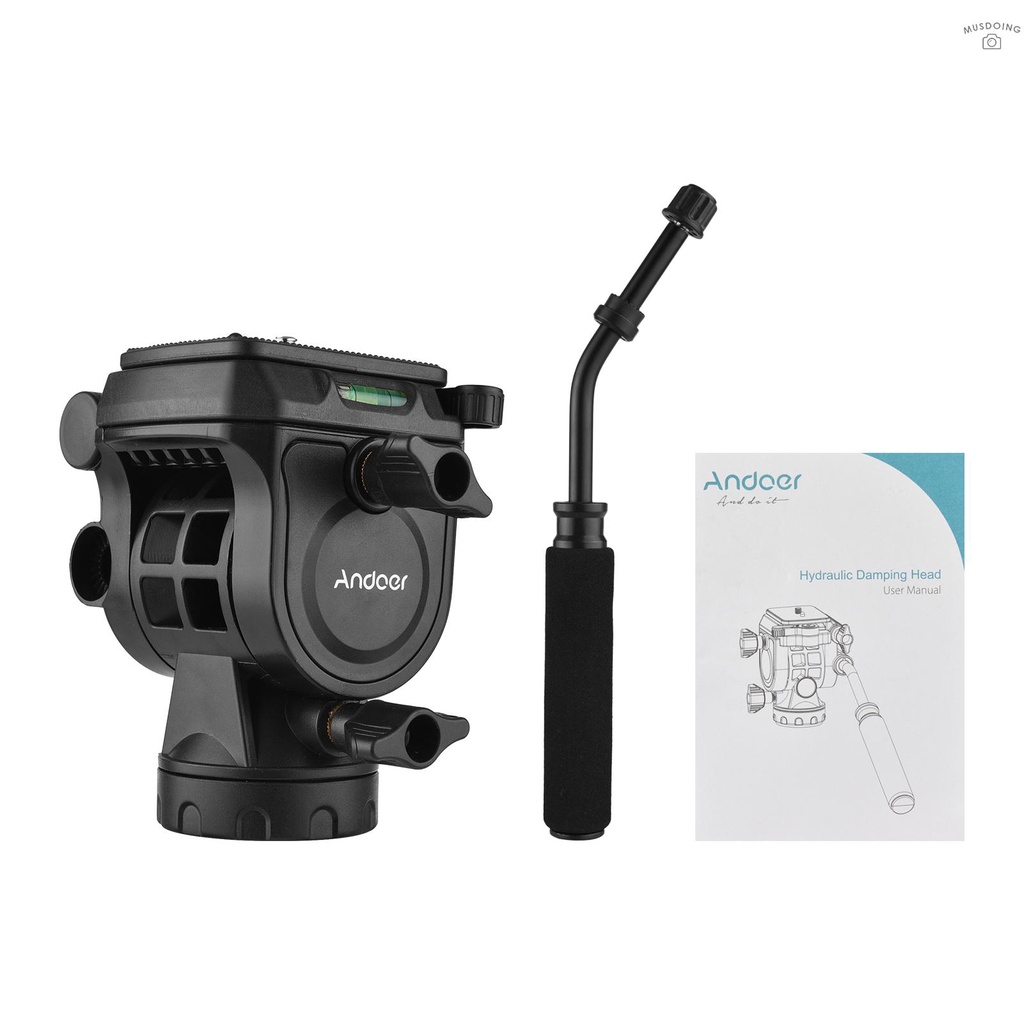 Đầu bi thủy lực Andoer chịu lực 5kg có tay cầm và vít 7.62/ 20.32 cm cho chân máy ảnh