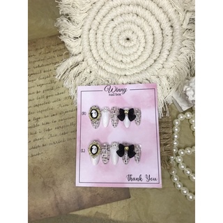 Nailbox móng up móng giả đen trắng cham thiên thần