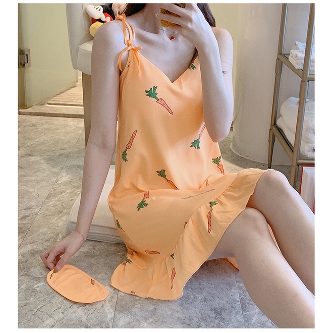 Đồ ngủ Dáng Rộng Có Miếng Bịt Mắt Phong Cách Hàn Quốc Dễ Thương Dành Cho Nữ Sinh