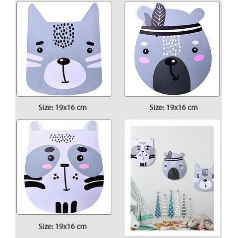 Tranh decor, tranh dán tường trang trí mẫu con vật hoạt hình ngộ 