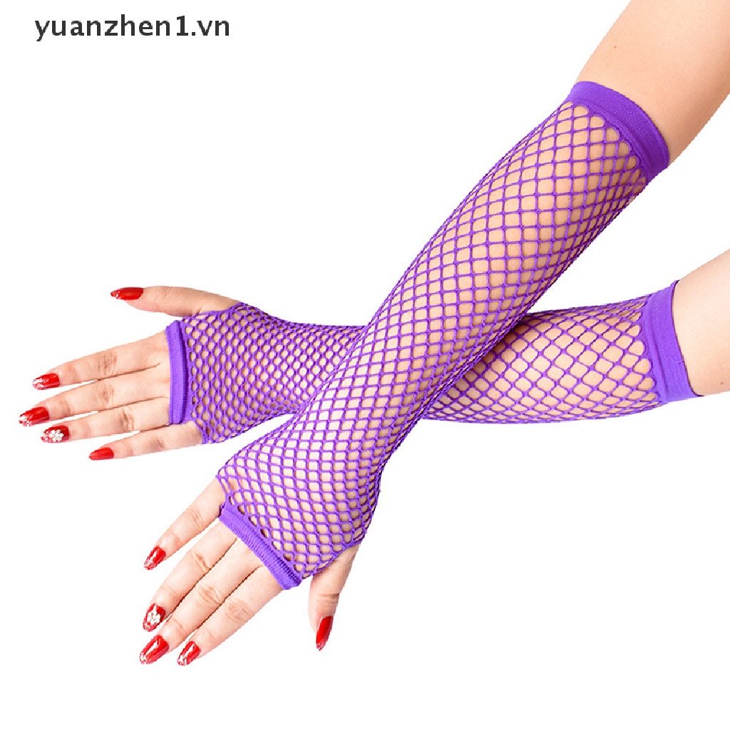 Găng Tay Lưới Hở Ngón Màu Đen Cá Tính Cho Nữ