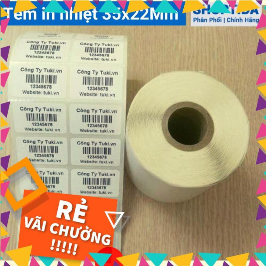 CHÍNH HÃNG [35*22mm] 2400 tem giấy in mã vạch, mini code barcode QR code dạng decal dán sử dụng cho máy in nhiệt  SP46