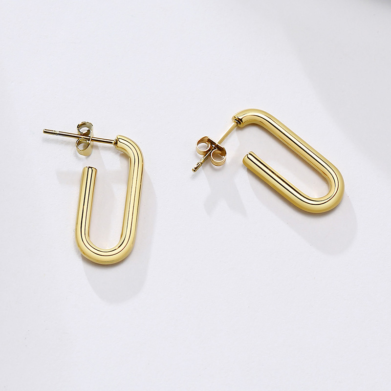 Vnox Hoa Tai Dạng Xích Mạ Vàng Thời Trang