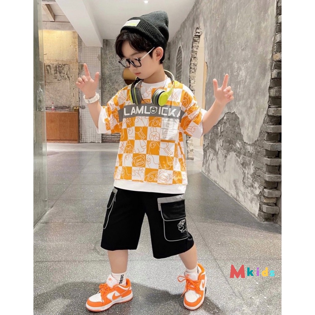Đồ bộ bé trai mùa Hè thun cotton cao cấp mềm mịn mát cho bé 23kg đến 53kg